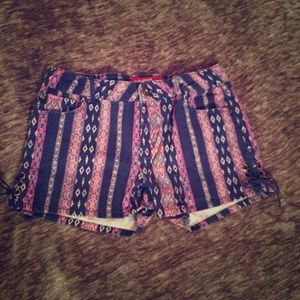 Pink,Navy blue, and Teal patterned shorts S 12